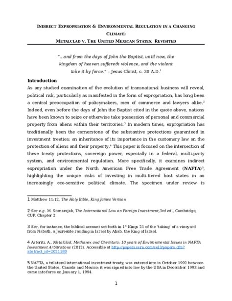 (DOC) Indirect Expropriation in a Changing Climate | 'Joba Akinola - Academia.edu