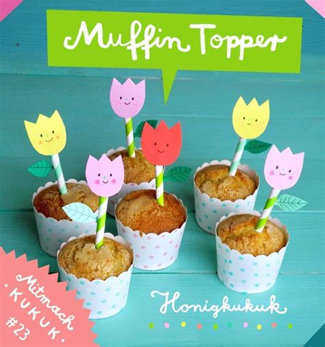 Muffin Topper Basteln, Blume