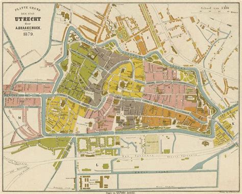 Utrecht city map, A. Braakensiek 1879 Utrecht, Vintage Maps, Vintage Posters, Netherlands Map ...