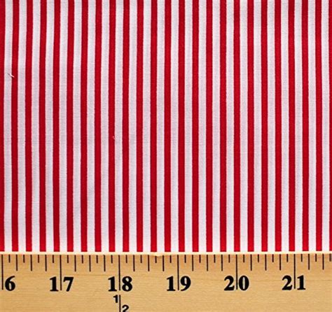 Red White Stripe Fabric, Poly Cotton Fabric, Fabric By The Yard Red ...