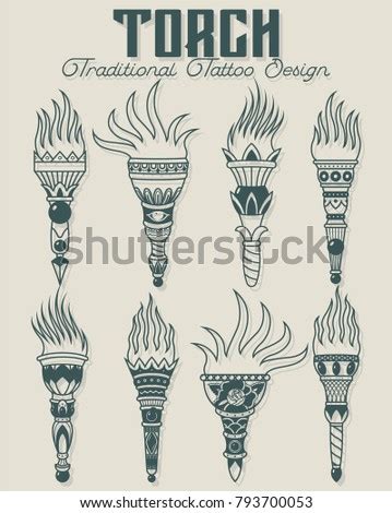 Vector Torches Traditional Tattoo Design Stock Vector (Royalty Free) 793700053 - Shutterstock