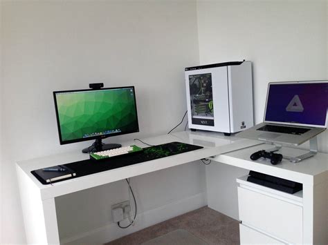 Superb gaming desk that raises for your home (With images) | Ikea malm desk, Diy computer desk ...
