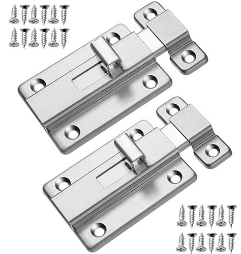 Buy Door Bolts, 2 Pieces Stainless Steel Latch Sliding Door Lock ...