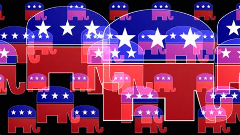 Looping Republican Party Symbol Crest Over Republican American Flag ...