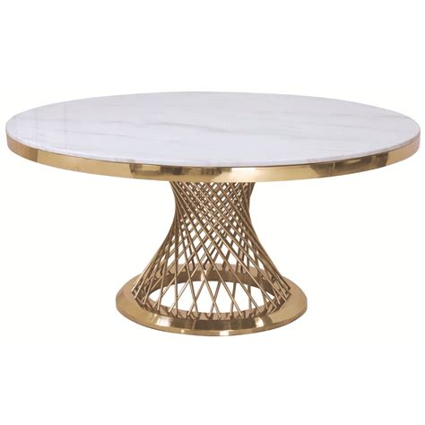 Luxury Marble Round Coffee Table with Gold Base – Homio Decor