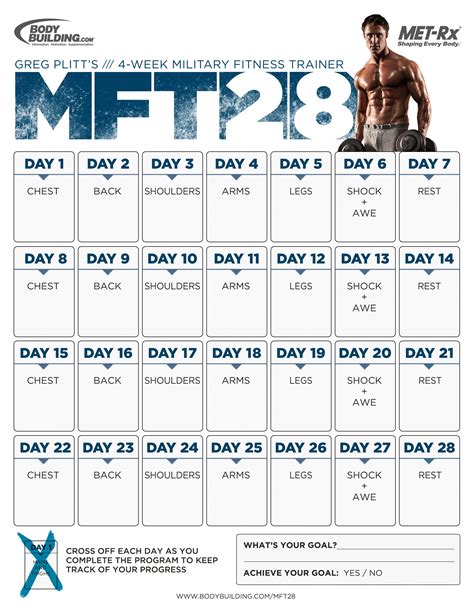 Body Building Weekly Workout Charts