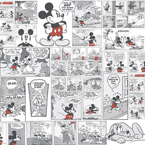 Mickey Mouse Comic Strip Vintage Wallpaper: Amazon.co.uk: DIY & Tools | Vintage mickey, Disney ...