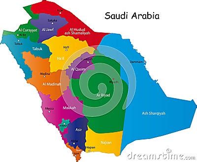 Saudi Arabia States Map - EMARANHADORUFIANO