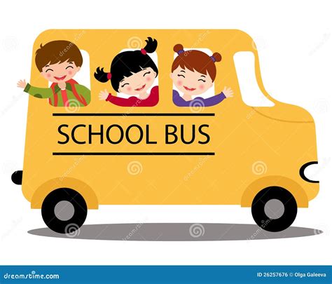 Happy Kids In School Bus Royalty Free Stock Image - Image: 26257676