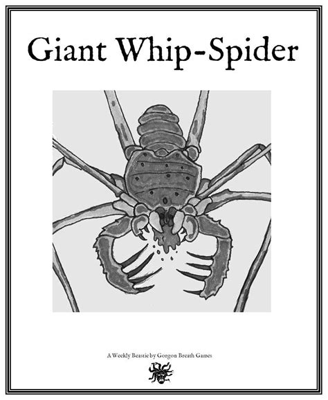 Weekly Beasties: Giant Whip-Spider - Gorgon Breath Games | DriveThruRPG.com