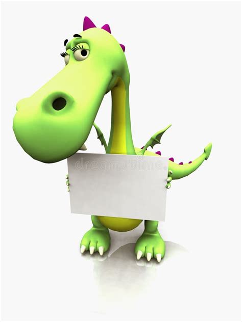 Dragon with sign stock illustration. Illustration of lizard - 7688149