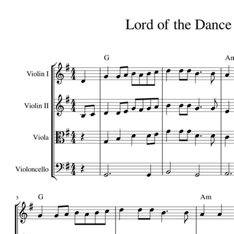 Lord of the Dance - celtic harmony arrangement sheet music for string ...