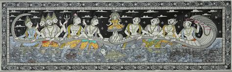 Samudra Manthan (Churning of the Ocean) | Exotic India Art