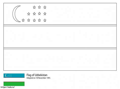 Uzbekistan Flag coloring page