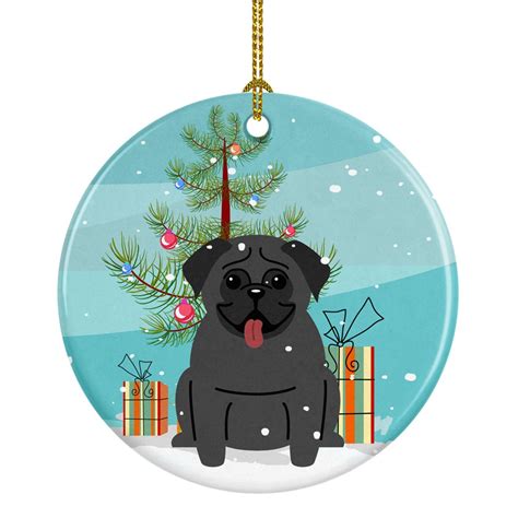 Merry Christmas Tree Pug Black Ceramic Ornament - Walmart.com - Walmart.com