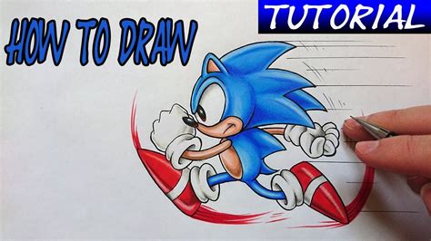 How To Draw Sonic Running - Now put the colored markers aside and take the usual pencils.