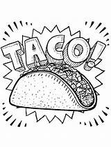 Taco coloring pages sketch template