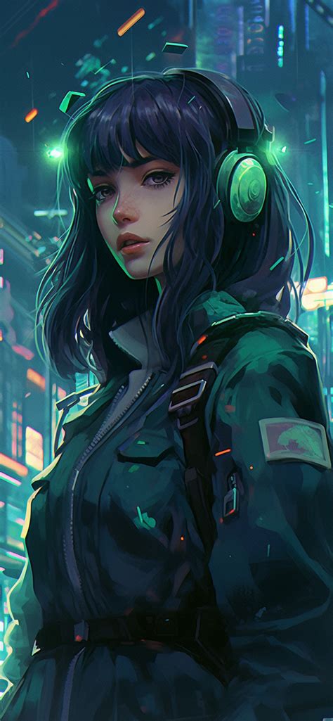 Girl Wearing Headphones Cyberpunk Wallpapers - Girl Wallpapers