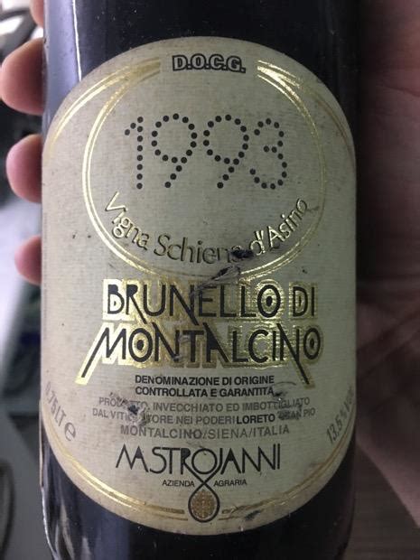 1993 MastroJanni Brunello di Montalcino Vigna Schiena d'Asino, Italy, Tuscany, Montalcino ...