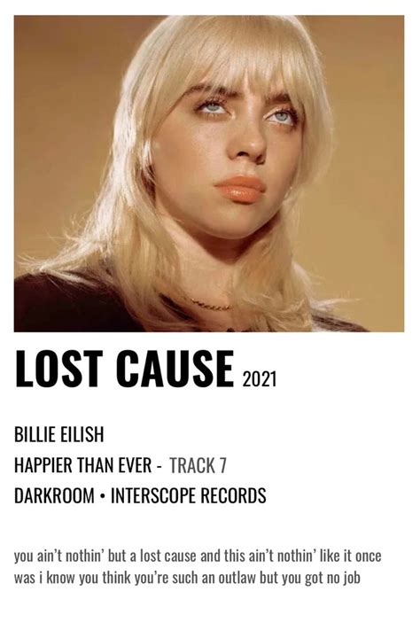 Billie Eilish Lost Cause Happier Than Ever Polaroid Poster | Billie ...