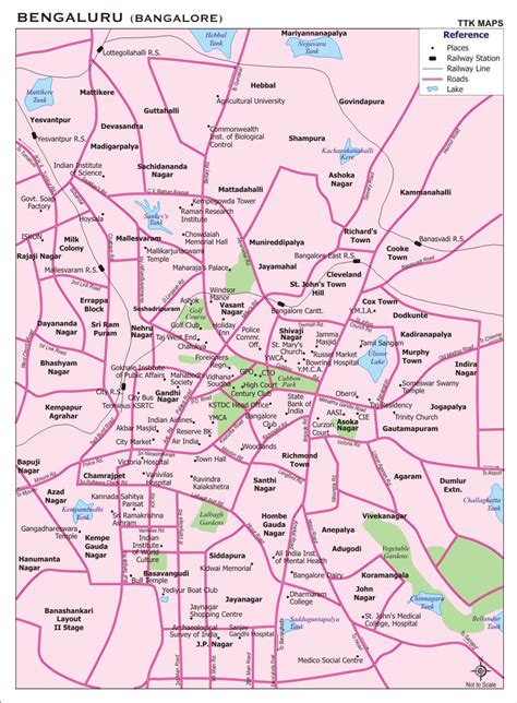 Bangalore City Map, City Map of Bangalore with important places @ NewKerala.Com, India