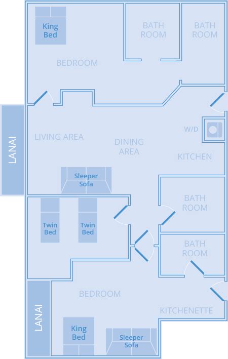 Marriott Ko Olina Beach Club 3 Bedroom Floor Plan - Bedroom Poster