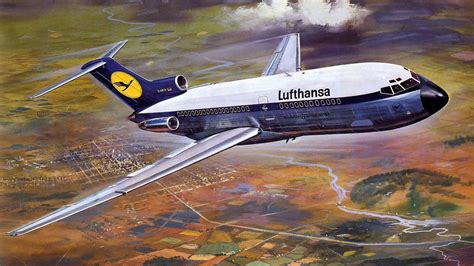 Download Airplane Aircraft Lufthansa Vehicle Boeing 727 HD Wallpaper