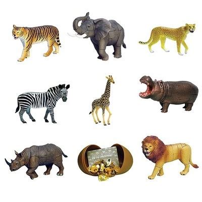 New 8 x Wild Animals 4D 3D Puzzle Egg Realistic Model Toy Kits [Collection #4] | #437545206