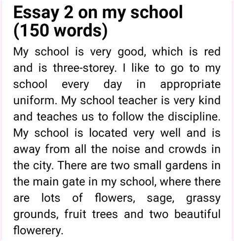 write an essay about your school in 150 words. In 5 paragraph - Brainly.in