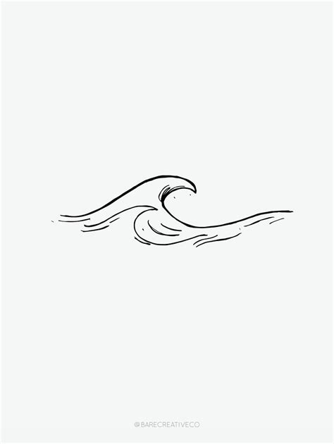 Waves Print Ocean Art Printable Wall Art Beach House Art Minimalist Wall Art Waves Illustration ...