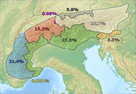 Share of alps by country : r/MapPorn