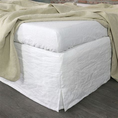 King size Linen White bed skirt 76''x80'' Choose by TheNewHome1