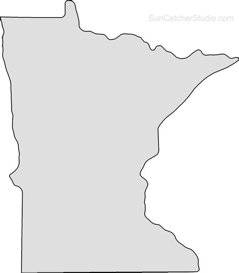 Minnesota Map Outline Png Shape State Stencil Clip - Little Cottonwood River Minnesota - Free ...