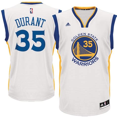 adidas Kevin Durant Golden State Warriors White Replica Basketball Jersey