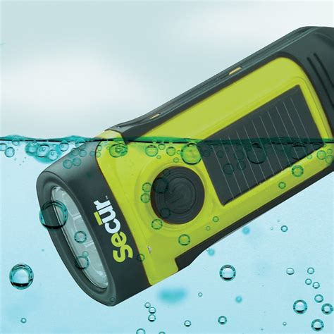 SECUR WATERPROOF SOLAR/DYNAMO LED FLASHLIGHT | eBay