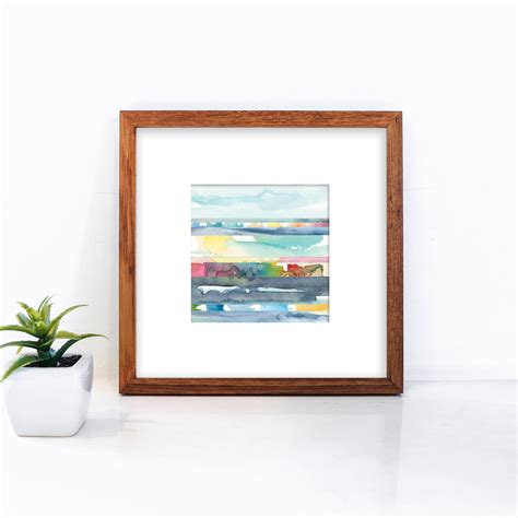 Colorful Abstract Watercolor Ocean Print / Small Art Prints / | Etsy