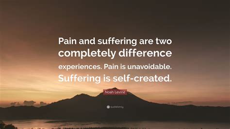 Noah Levine Quote: “Pain and suffering are two completely difference ...