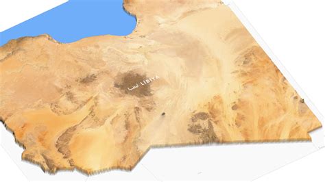 Libya Terrain Topography Elevation DEM Geography Landscape 3D model ...