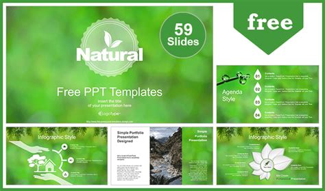 Natural Green Background PowerPoint Templates - Slidesgo templates