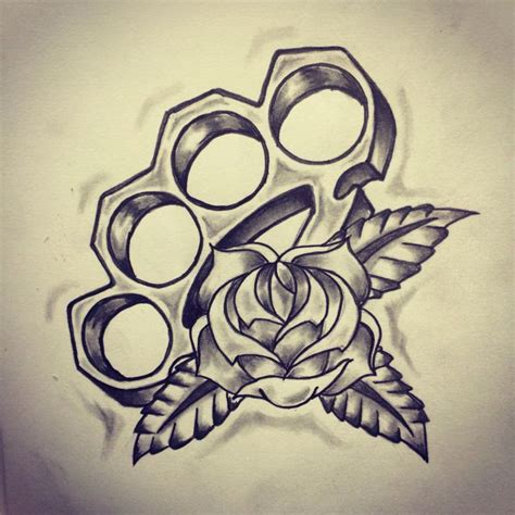 cracked skull with brass knuckles tattoo - Google Search Gangsta ...