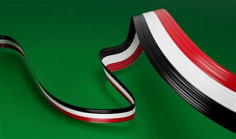 Premium Photo | Syria flag ribbon on green background 3d illustration