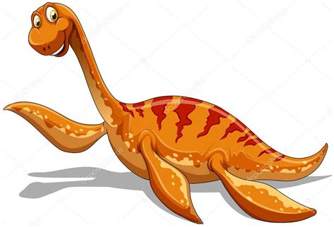 Orange brachiosaurus with long neck — Stock Vector © interactimages #86219008