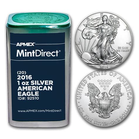 Buy 2016 1 oz Silver Eagles 20-Coin MintDirect Tube | APMEX