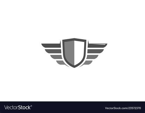 Creative shield wings logo Royalty Free Vector Image