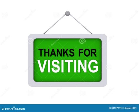 Thanks For Visiting Sign Royalty Free Stock Images - Image: 34137719