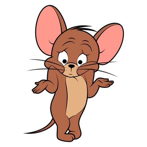 The little mouse Jerry doesn't understand what happened and doesn't ...