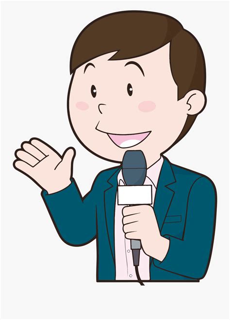 News Reporter Cliparts - Male News Reporter Cartoon , Free Transparent Clipart - ClipartKey