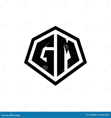 GM Monogram Logo with Hexagon Shape and Line Rounded Style Design Template Stock Vector ...