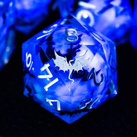 URWizards D&D Glow in the Dark Liquid Core Resin Engraved Dice Set ...