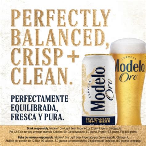 Modelo Oro Mexican Lager Import Lower Calorie* Light Beer, 24 fl oz - Fry’s Food Stores